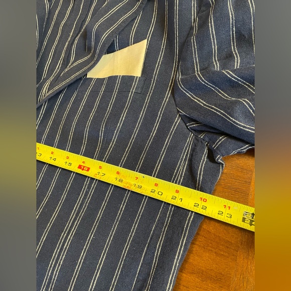 Cremeiux Linen-Blend Striped Blazer Peacoat Blue,size 38/L, Northwest NWT - Picture 11 of 16